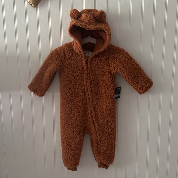New! Okie Dokie Faux Fur Brown Onesie sz 9 mos - Picture 5 of 10